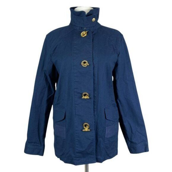 Lauren Ralph Lauren Navy Jacket Gold Toggles Medium - Picture 2 of 7